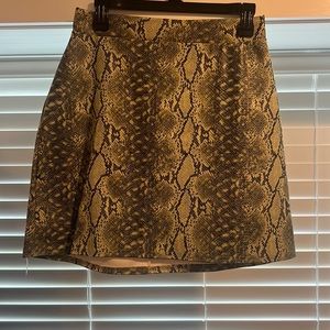 Pleather snakeskin high waisted skirt. Green, black, worn once